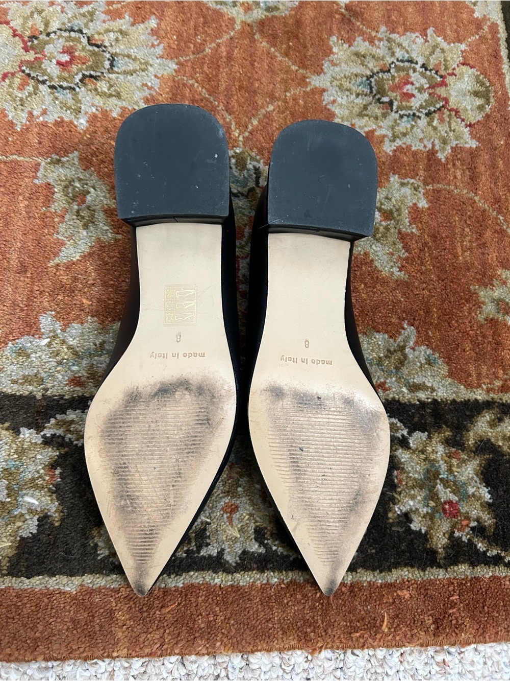 Valentino Pointed Toe Block Heel Ballet Flats - Picture 4 of 6